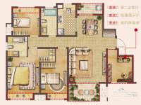 国基城邦逸墅4室2厅2卫130.2㎡户型图