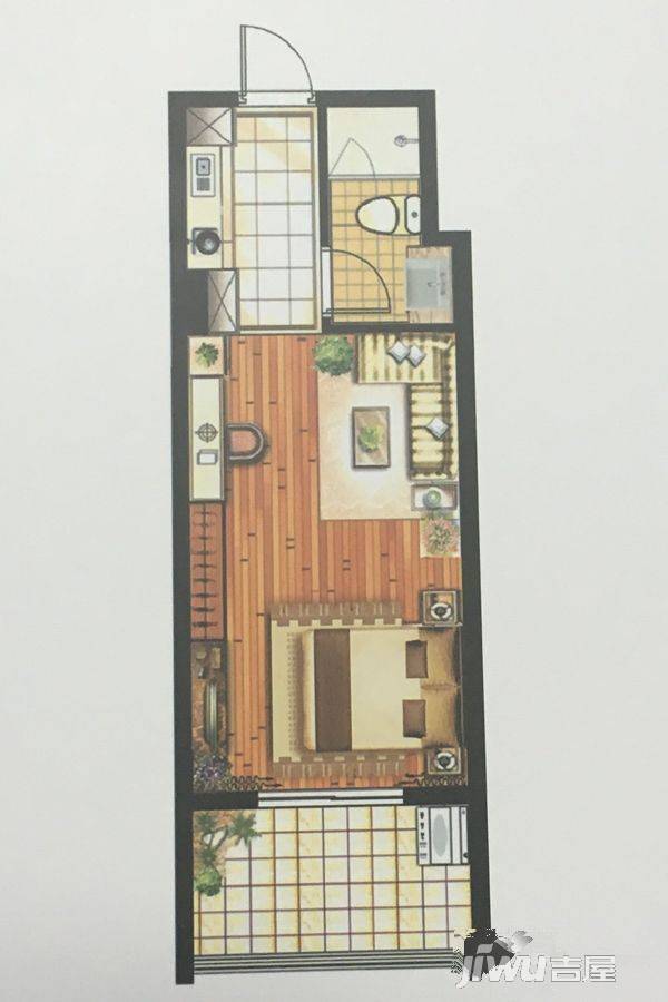 神州数码科技产业园1室1厅1卫50㎡户型图