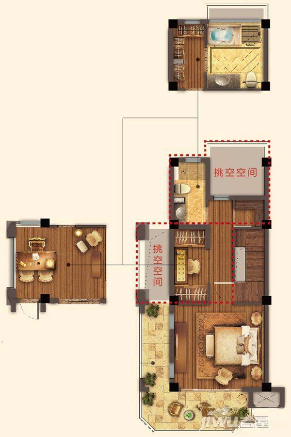 绿地icity3室3厅3卫135㎡户型图