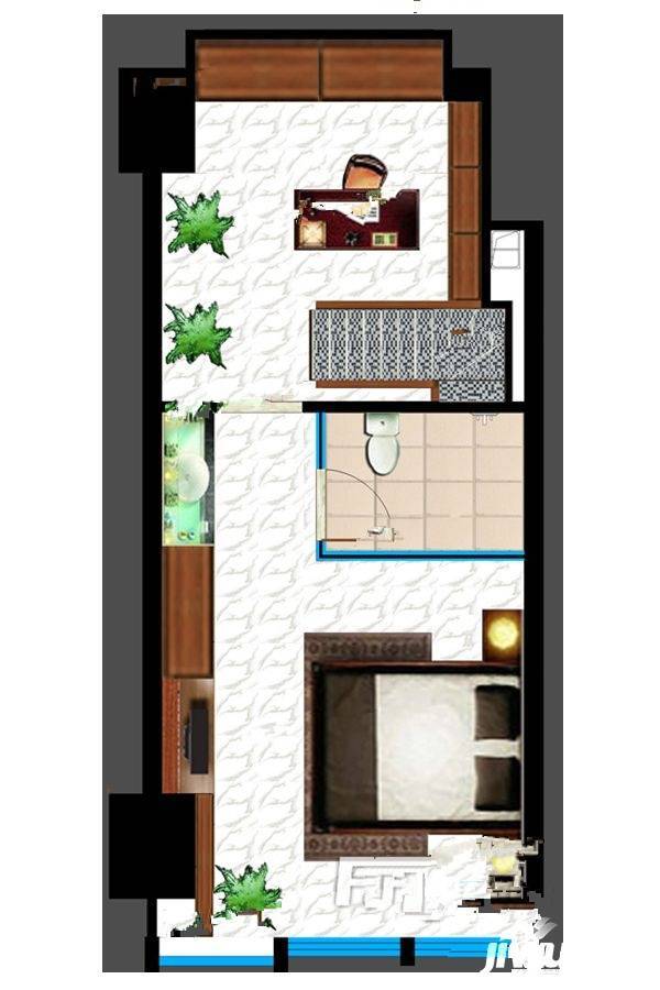 GOHO悦城2室2厅1卫49㎡户型图