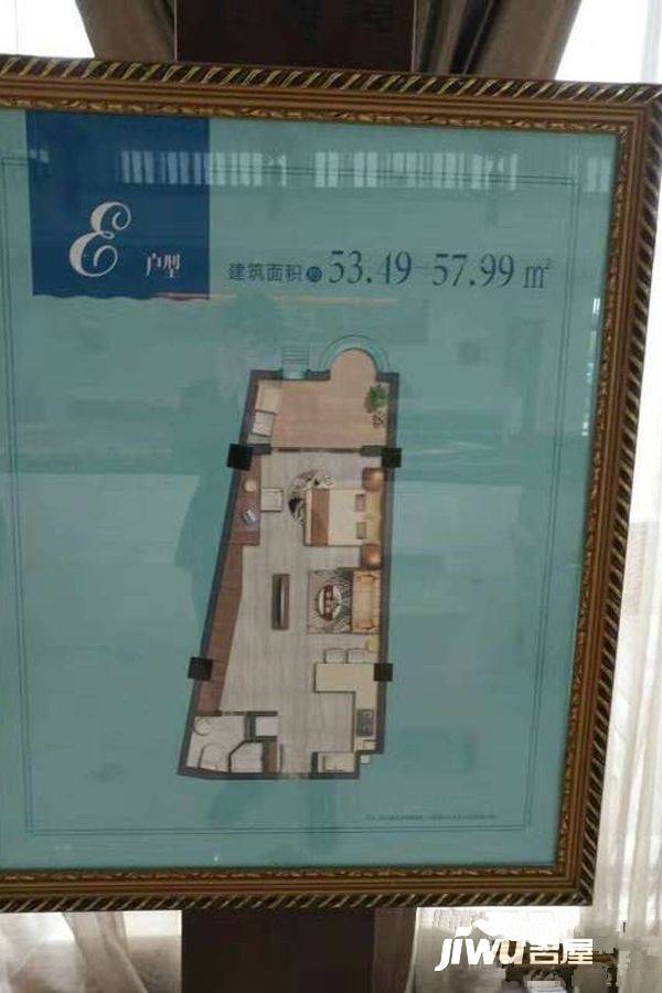 华纺易墅上海湾住宅1室1厅1卫58㎡户型图