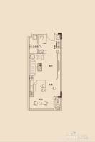威海银丰国际公寓1室1厅1卫47.5㎡户型图