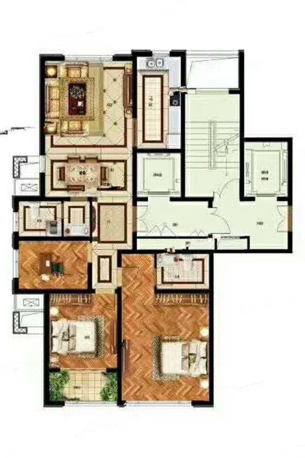 祥泰天泽府3室2厅2卫132㎡户型图