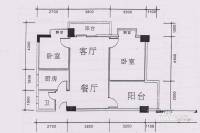 都市春天2室2厅1卫76.1㎡户型图