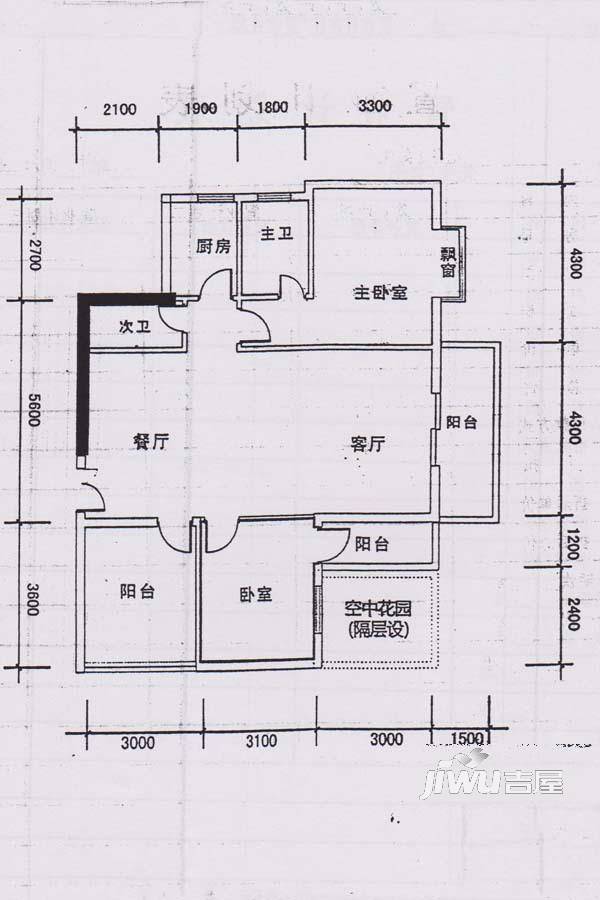 都市春天2室2厅2卫113.6㎡户型图