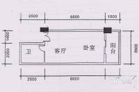 都市春天1室1厅1卫38.3㎡户型图