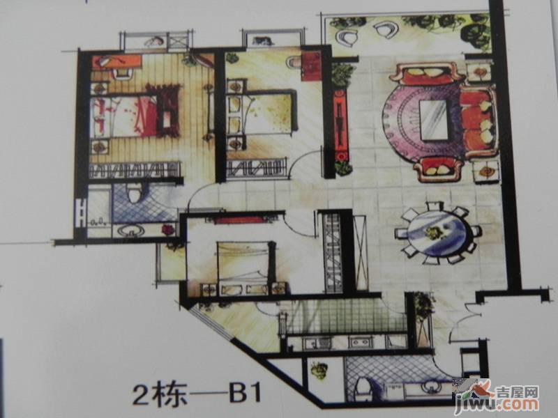 宝光翡翠华庭3室2厅2卫143㎡户型图