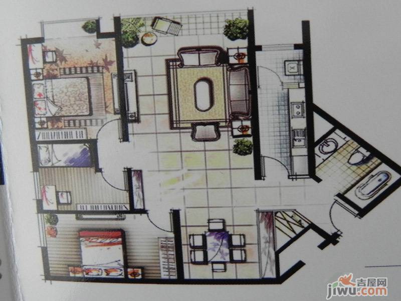 宝光翡翠华庭3室2厅1卫126㎡户型图