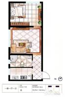 天骄花园1室1厅1卫56.3㎡户型图