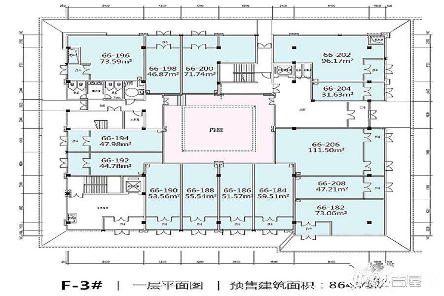 五矿柴达木广场和院1室1厅1卫864.7㎡户型图