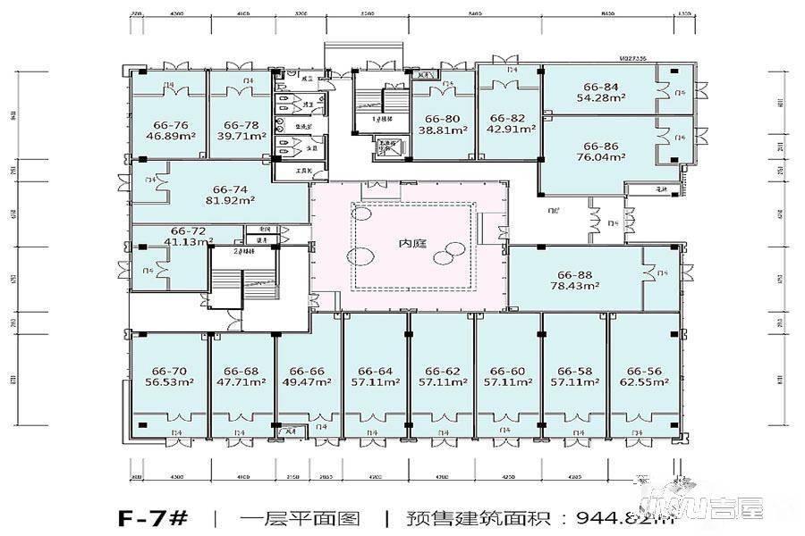 五矿柴达木广场和院1室1厅1卫944.8㎡户型图