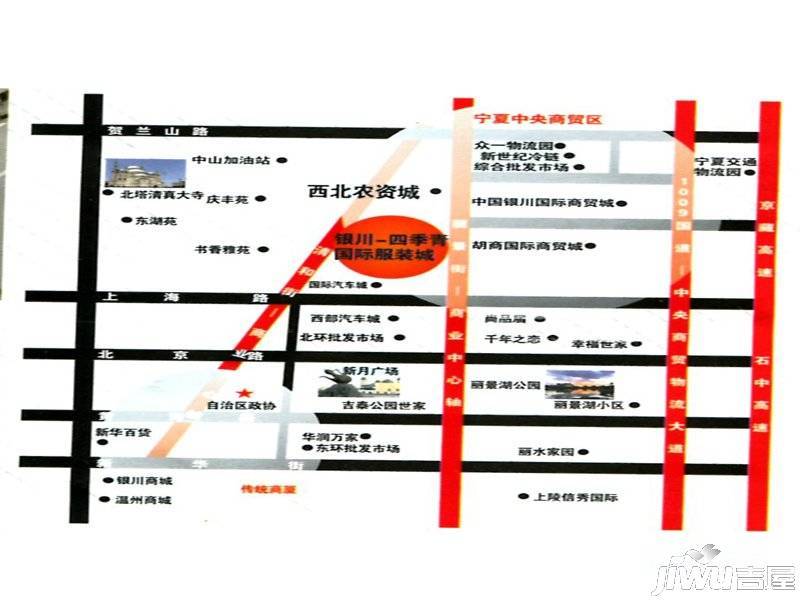 银川四季青国际服装城位置交通图图片