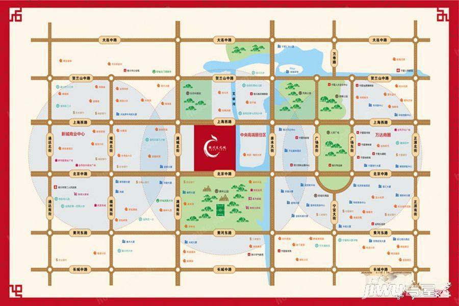 银川文化城位置交通图