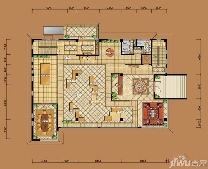 亘元财富汇2室3厅2卫437㎡户型图