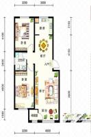 宁馨嘉园2室2厅1卫109.1㎡户型图