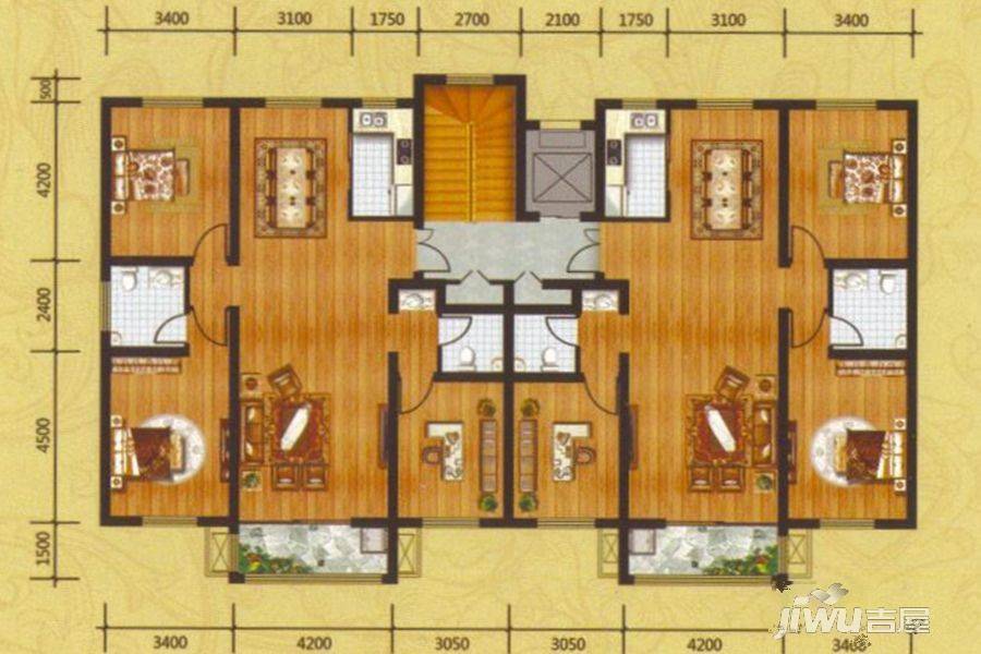 金泰华府3室2厅2卫130㎡户型图