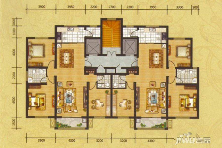 金泰华府3室2厅2卫149㎡户型图