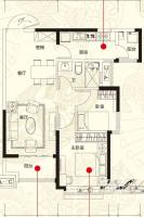 恒大御景半岛2室2厅2卫81㎡户型图