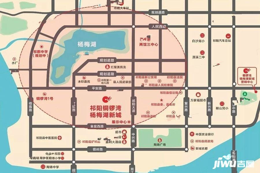 铜锣湾杨梅湖新城位置交通图