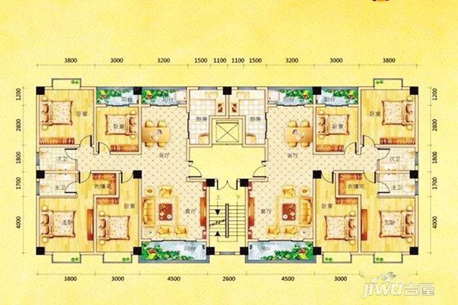 阳光新城8室4厅4卫户型图