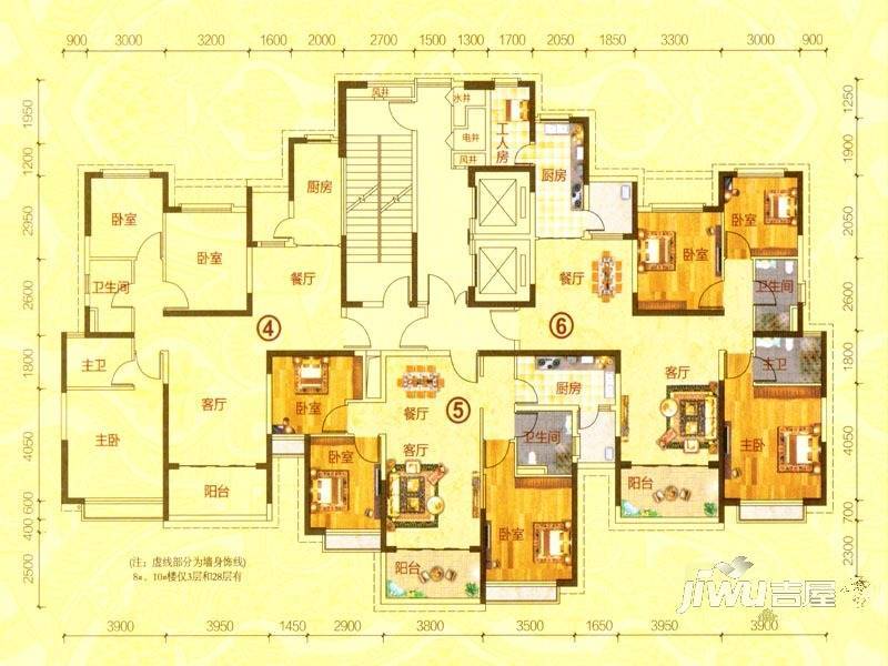 岳阳·恒大名都3室2厅1卫106㎡户型图