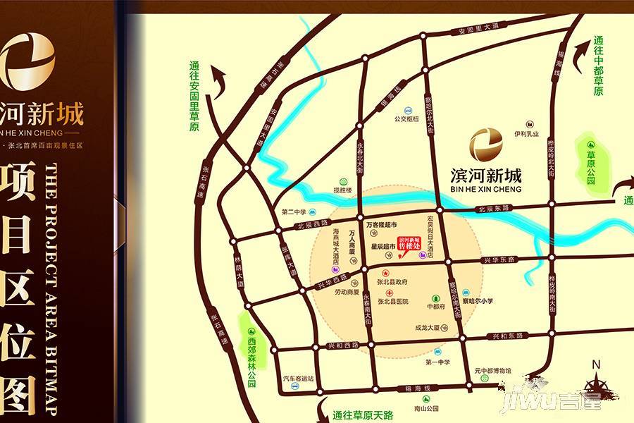 滨河新城位置交通图