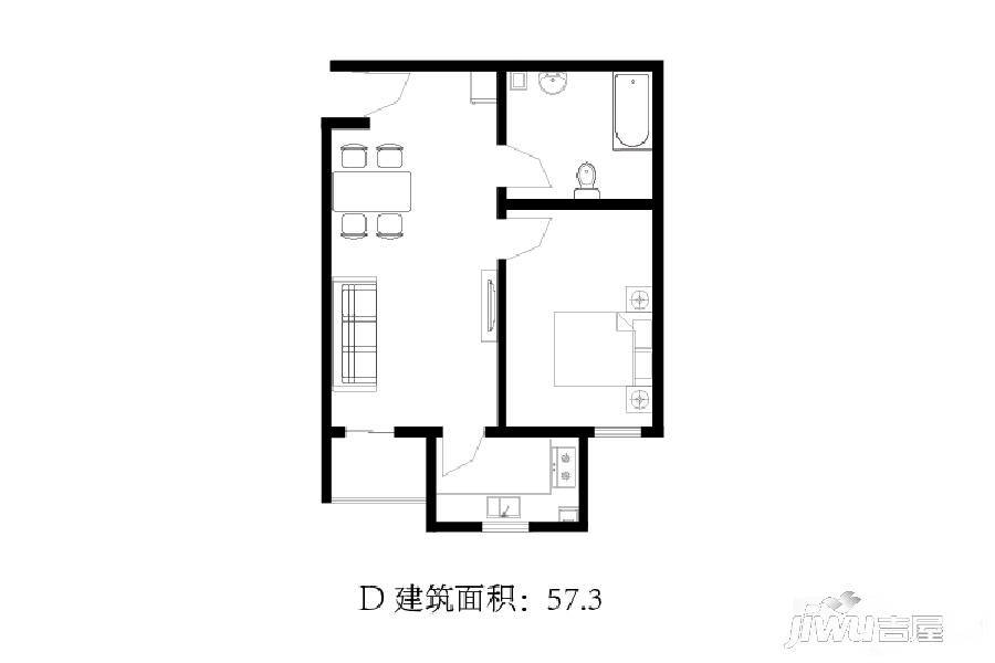 荣庆金悦府
                                                            1房2厅1卫
