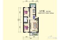 开元万和新城2室2厅1卫106.1㎡户型图