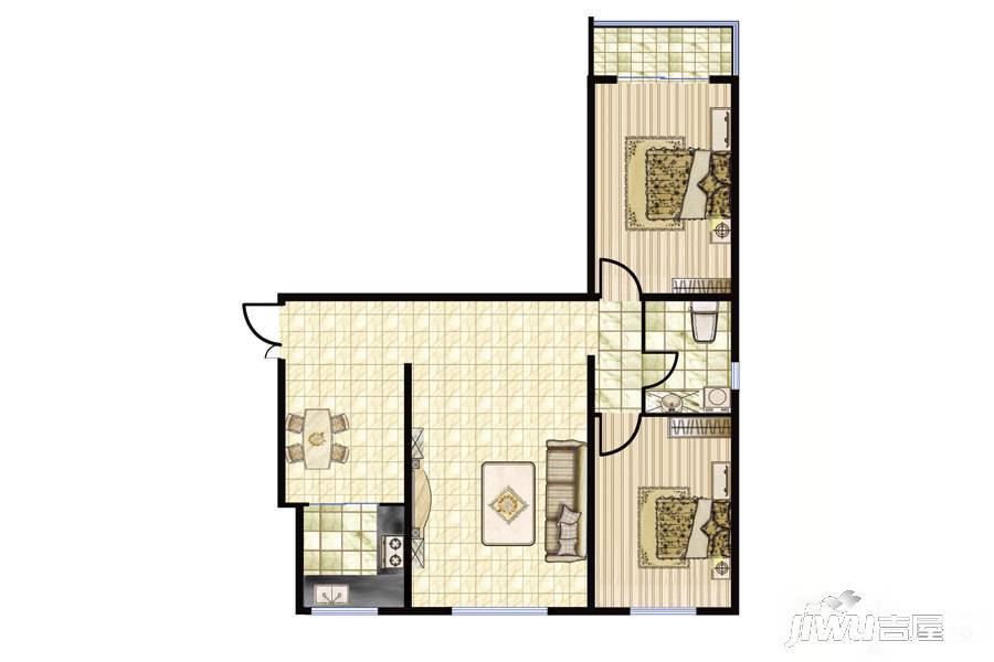 瑞泰嘉园2室2厅1卫110㎡户型图