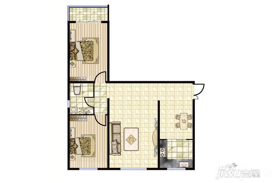 瑞泰嘉园2室2厅1卫110㎡户型图