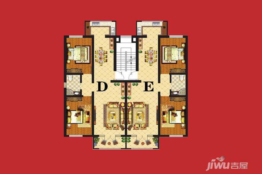 左庭右院第二季2室2厅1卫94.6㎡户型图