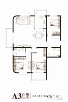 观景楼3室2厅2卫157.1㎡户型图