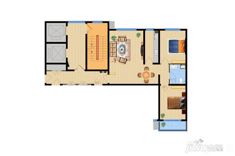 翰林世家2室2厅1卫94.3㎡户型图