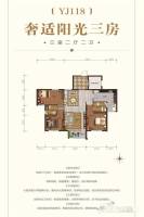 碧桂园首府3室2厅2卫118㎡户型图