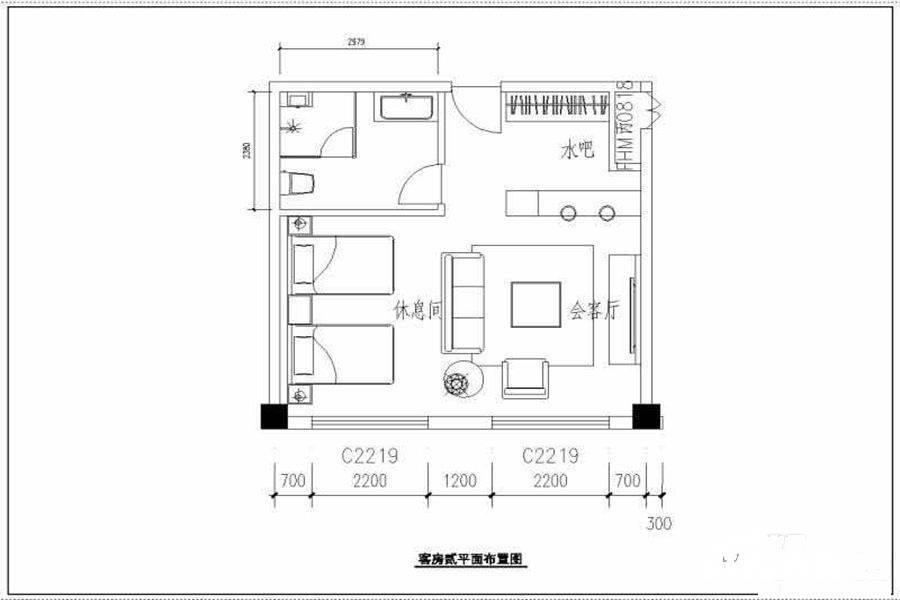 崇河6號1室1厅1卫57㎡户型图