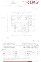 垣郡MOMΛ2室2厅1卫74.9㎡户型图