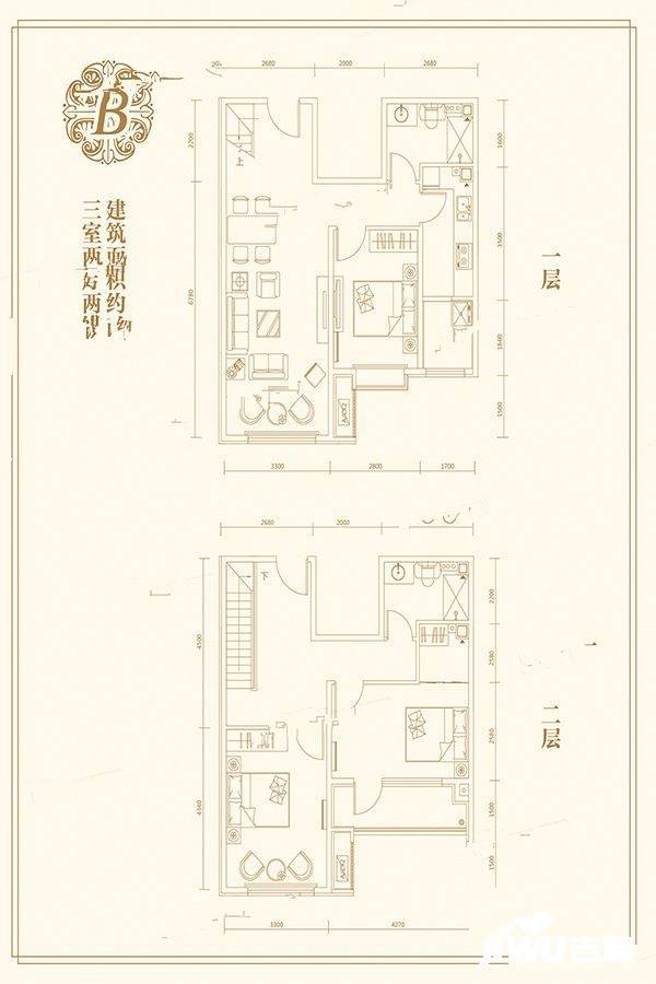 永昌新五一广场3室2厅2卫139㎡户型图